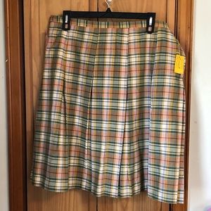 Vintage pleated plaid skirt